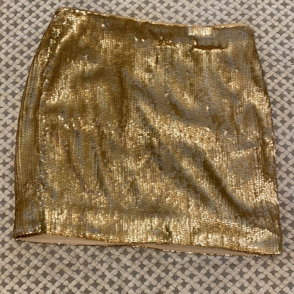 Gold sequin party skirt